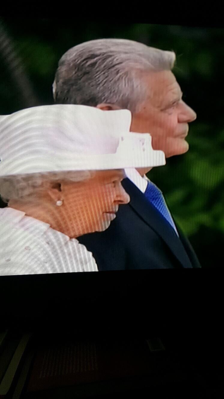 Profile zweier Länder: Queen Elizabeth und Bundespräsident Gauck.